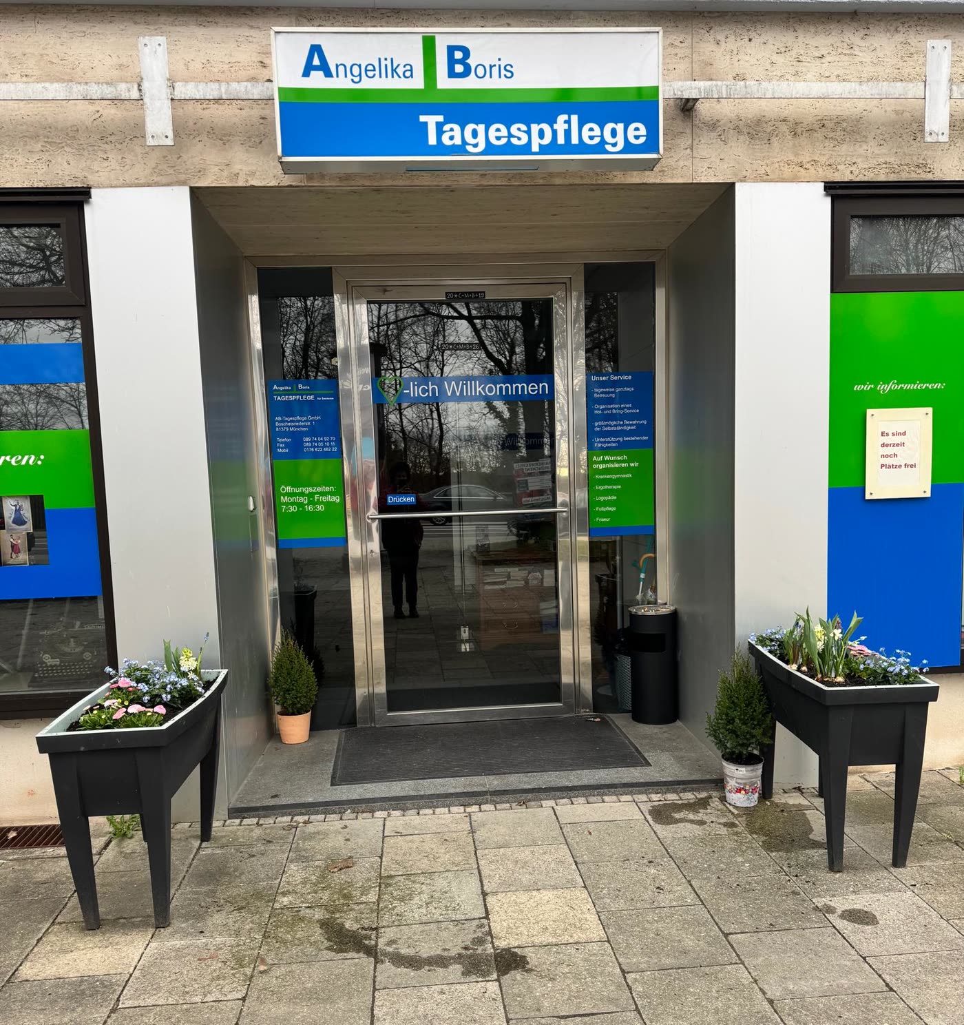 Eingang der AB Tagespflege an der Boschetsrieder Straße